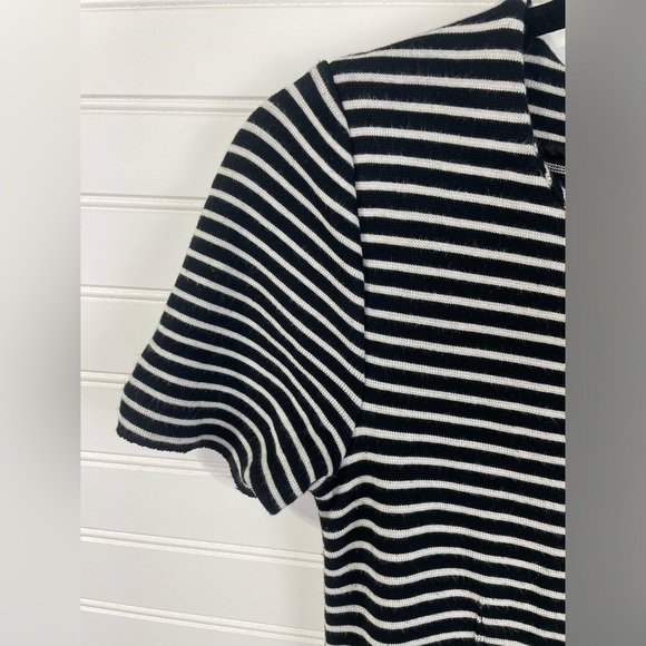 Madewell Black and White Gallerist Fit & Flare Striped Knitted Sweater Dress M - Picture 10 of 12